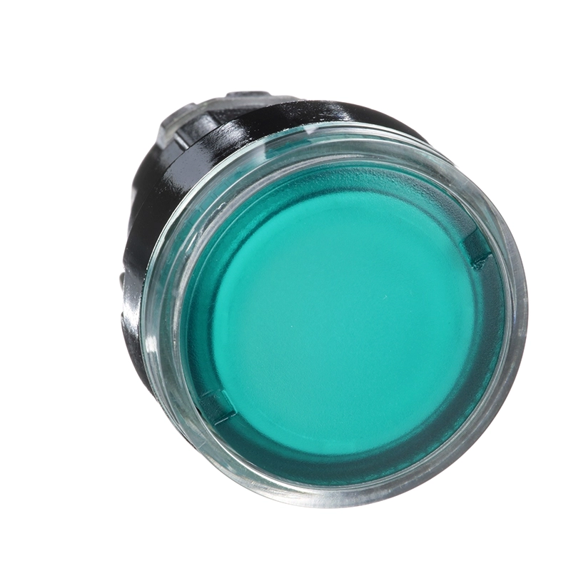 Cabezal para pulsador rasante luminoso para lámpara verde